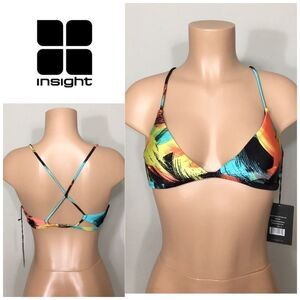 INSIGHT brush cameo pop triangle bikini top. NWT